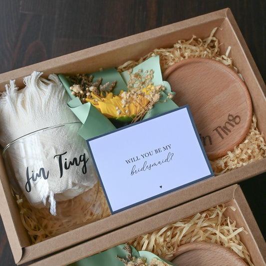 Personalised Bridesmaids Mug and Coaster Sunflower Gift Set Singapore