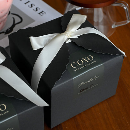 Engraved Coffee Mug with Birch Wood Handle (Black/Off-White)