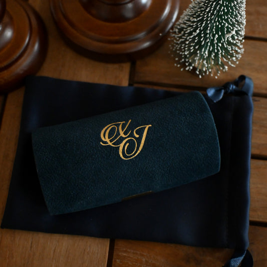 Personalised Mini Velvet Jewellery Organiser (Dark Blue) Singapore