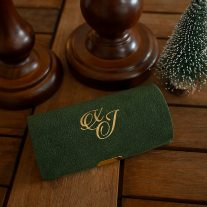 Personalised Mini Velvet Jewellery Organiser (Forest Green) Singapore