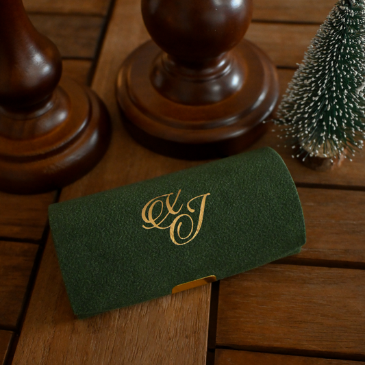 Personalised Mini Velvet Jewellery Organiser (Forest Green) Singapore