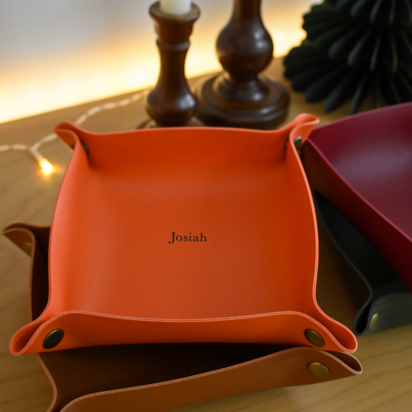 Personalised Leather Tray Christmas Singapore