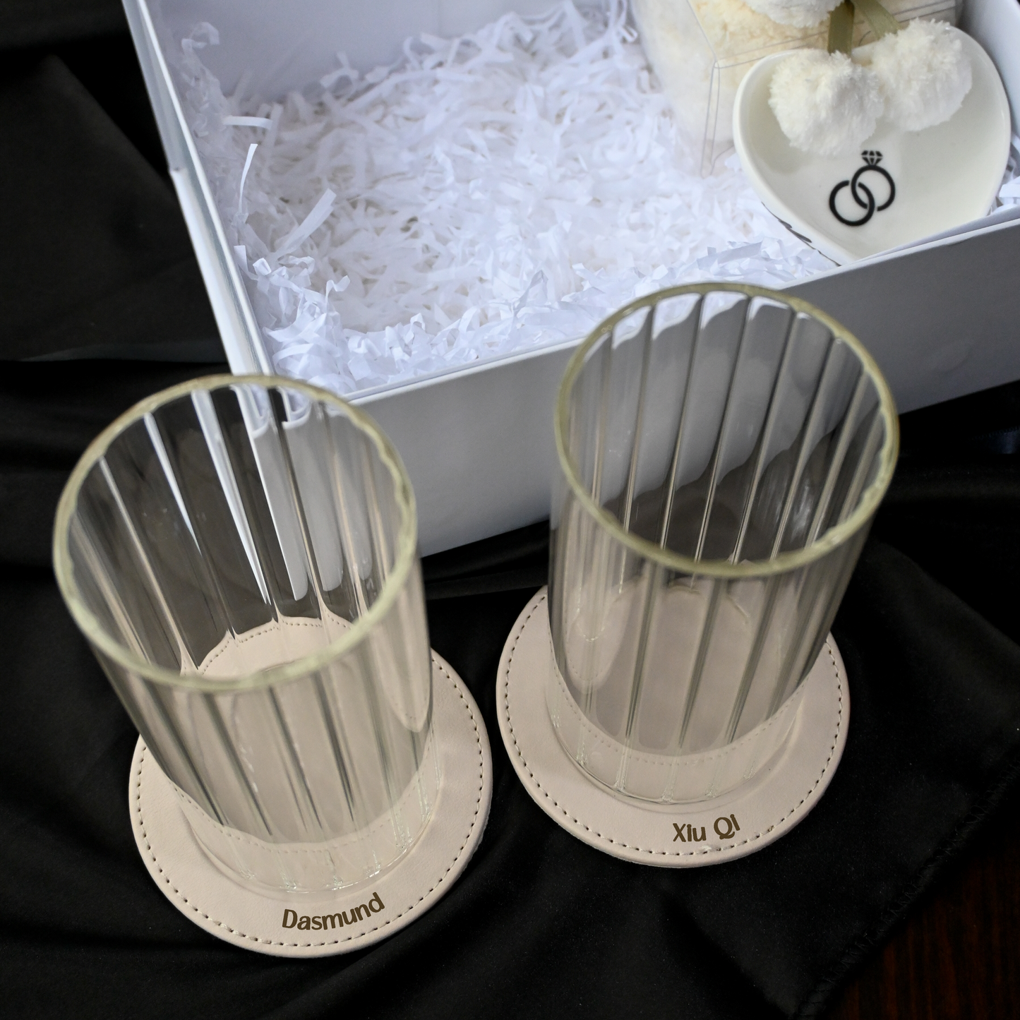 Personalised Wedding Cup Coaster Gift Set Singapore