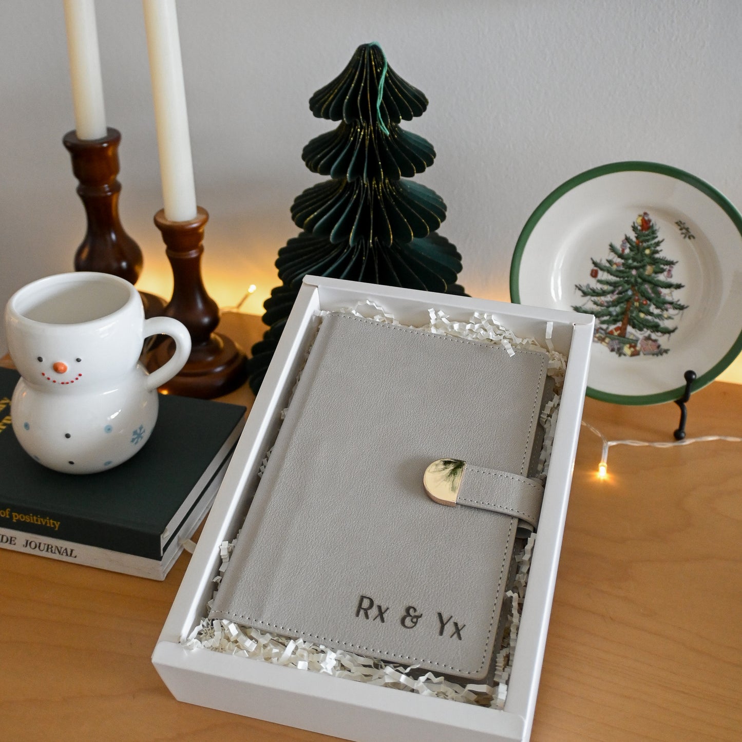 Personalised Leather Cover Magnetic Notebook Christmas Singapore