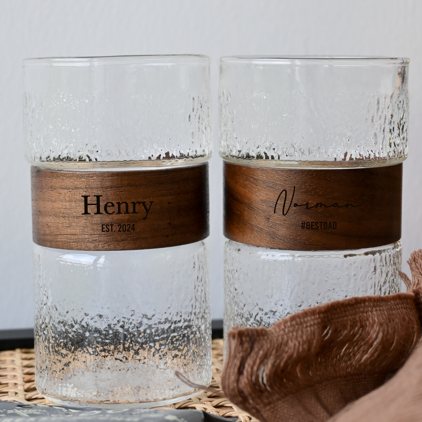 Engraved Wood Sleeve Frosted Cup - Father's Day Edition