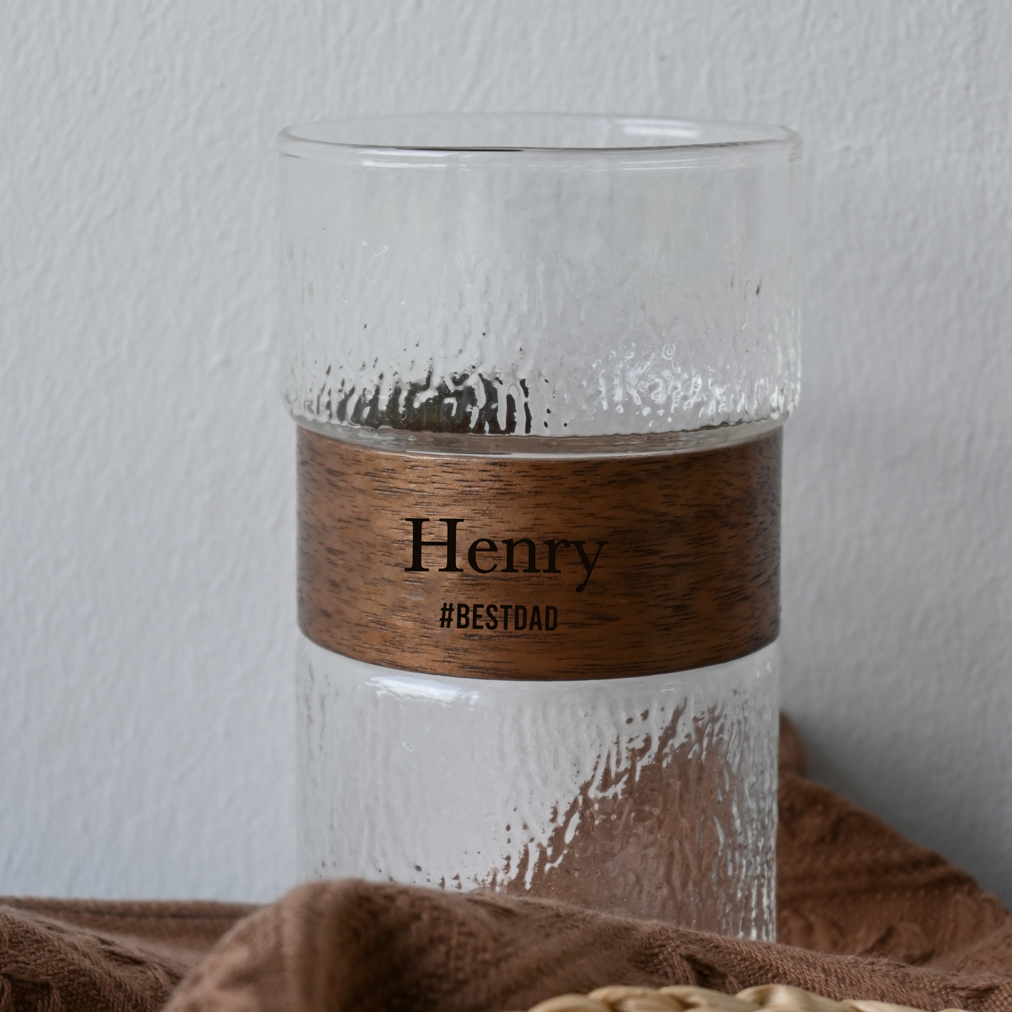 Engraved Wood Sleeve Frosted Cup - Father's Day Edition