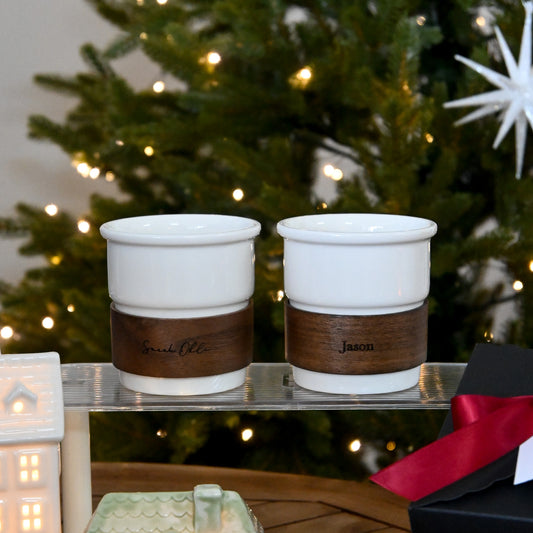 Personalised Wood Sleeve Ceramic Cup | Singapore
