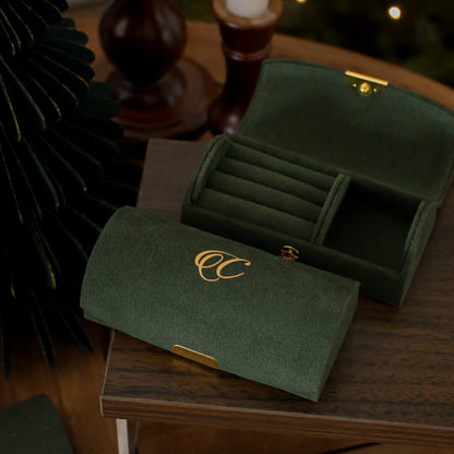Personalised Mini Velvet Jewellery Organiser (Forest Green) Singapore