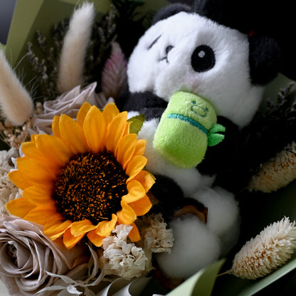 Preserved Sunflowers & Panda Graduation Bouquet