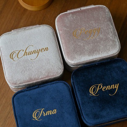 Personalised jewellery organiser in pink and dark blue Singapore