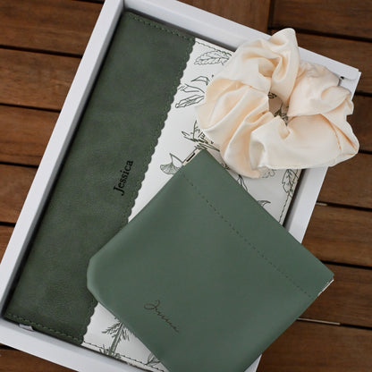Personalised Botanical Gift Set with Cream Scrunchie Singapore