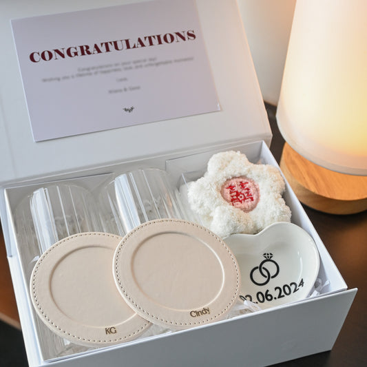 Personalised Wedding Cup Coaster Gift Set Singapore