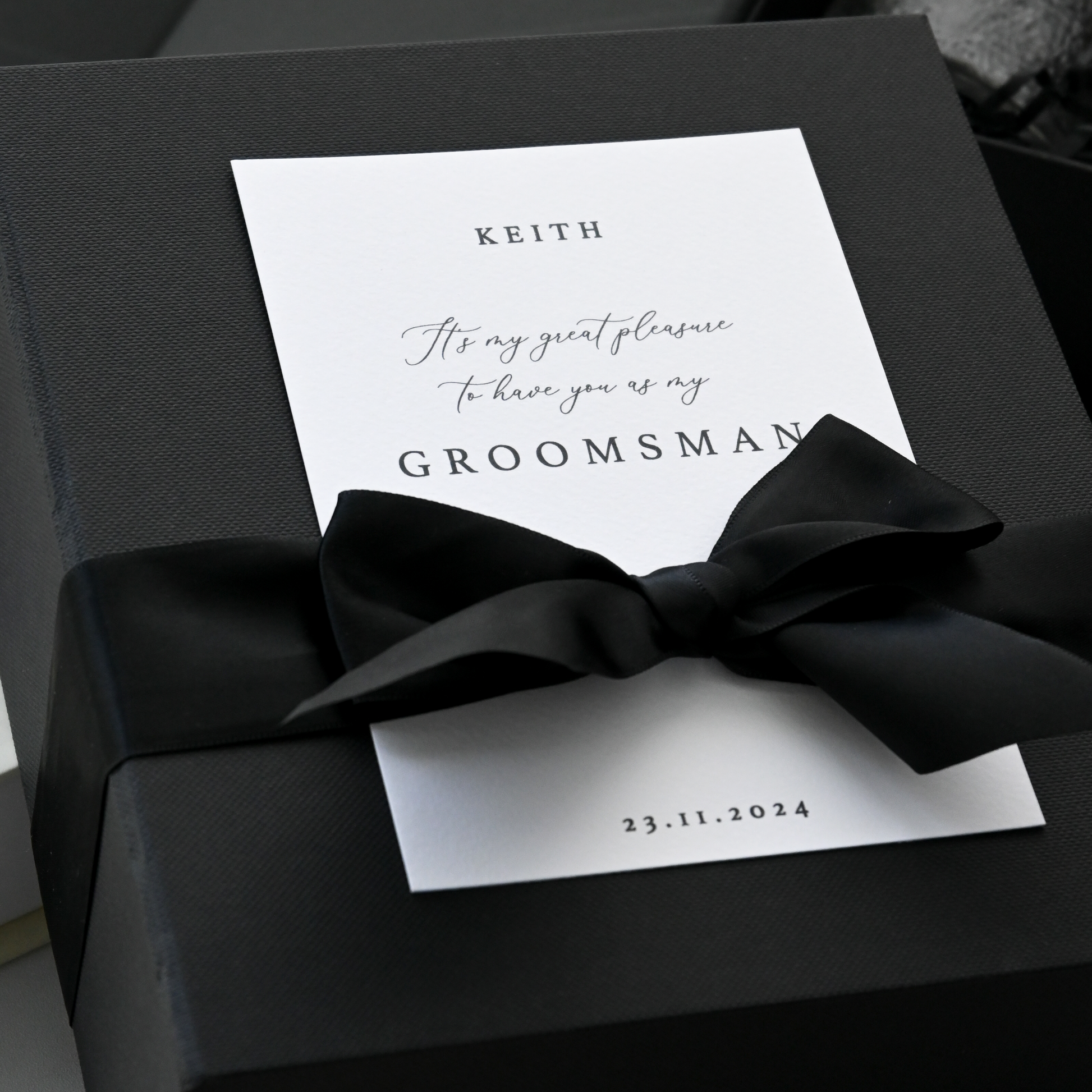 Personalised Black & White Bowtie Gift Box Singapore