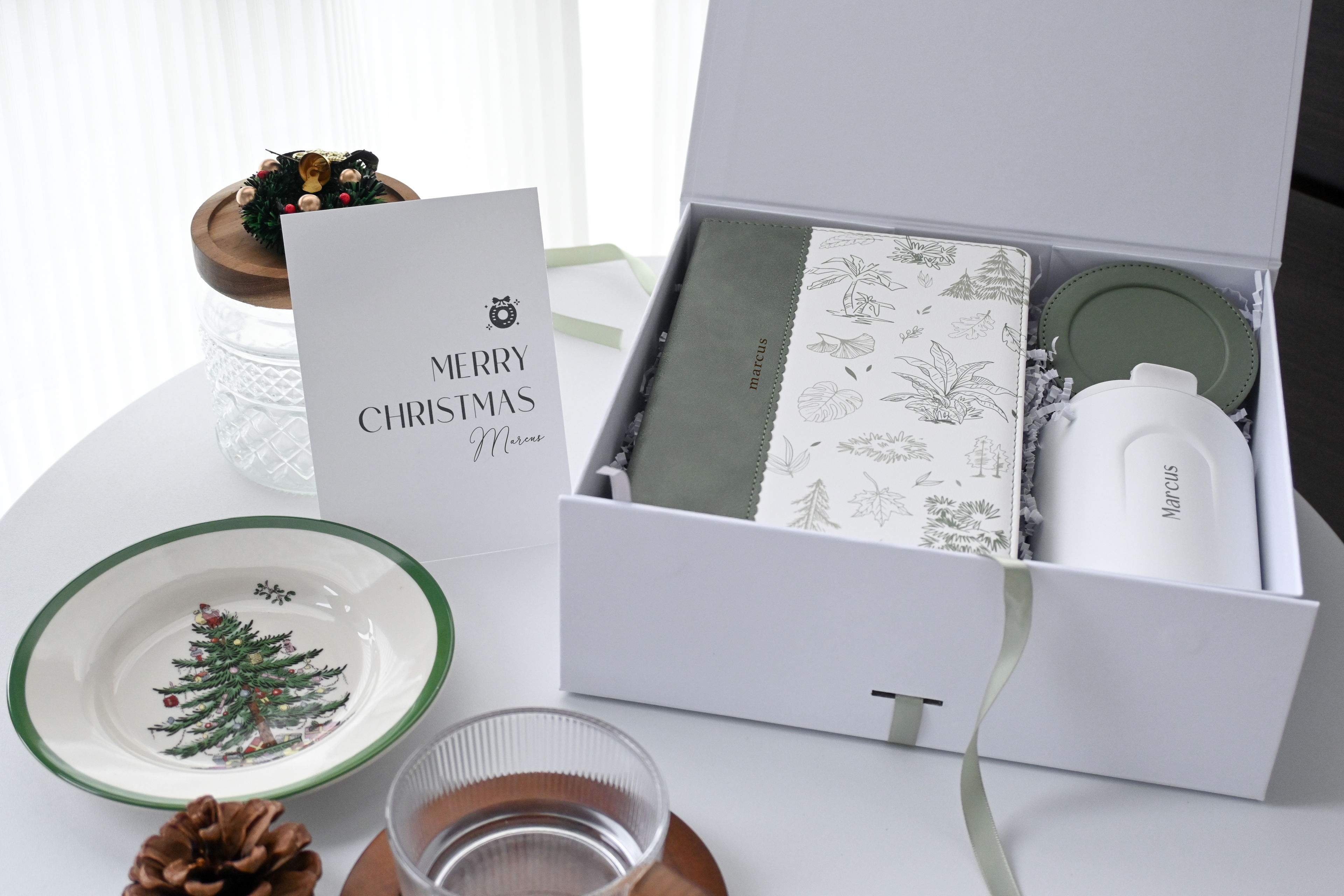 Personalised Sage Green Christmas Gift Set Singapore