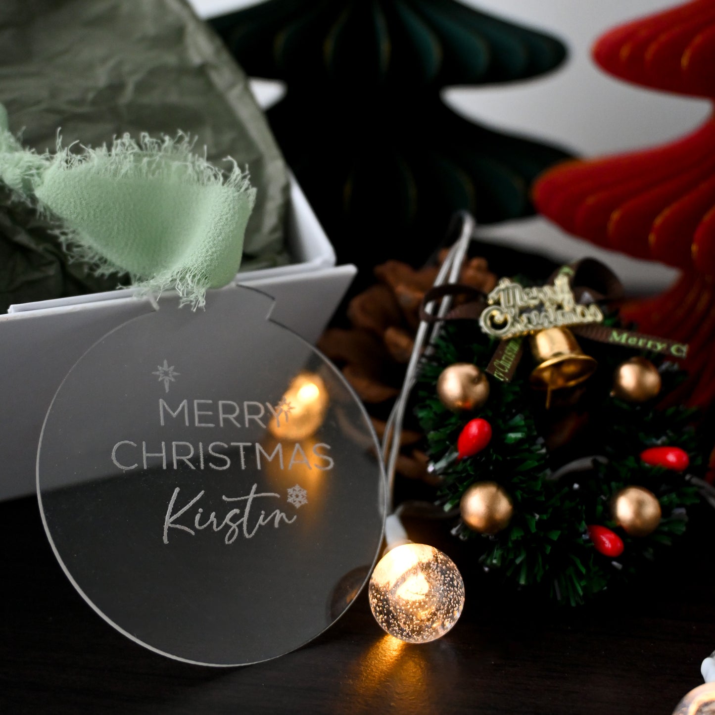 Personalised Acrylic Bauble Christmas Ornament Singapore