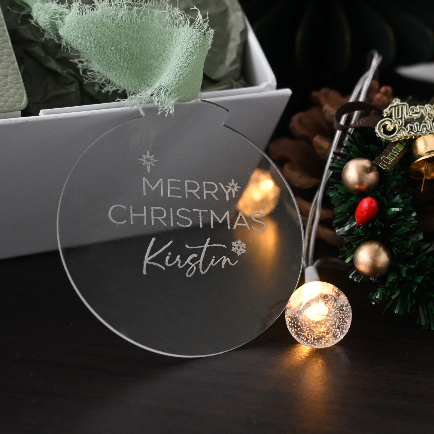 Personalised Acrylic Bauble Christmas Ornament Singapore