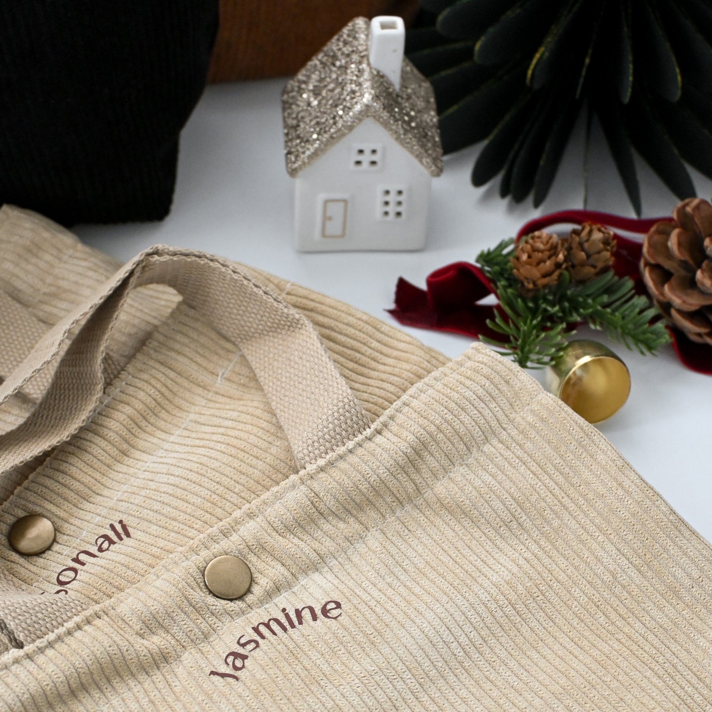 Personalised Corduroy Tote Bag - Christmas Special Singapore