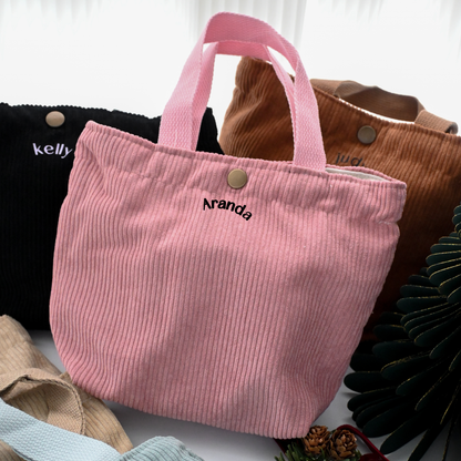 Personalised Corduroy Tote Bag - Christmas Special Singapore