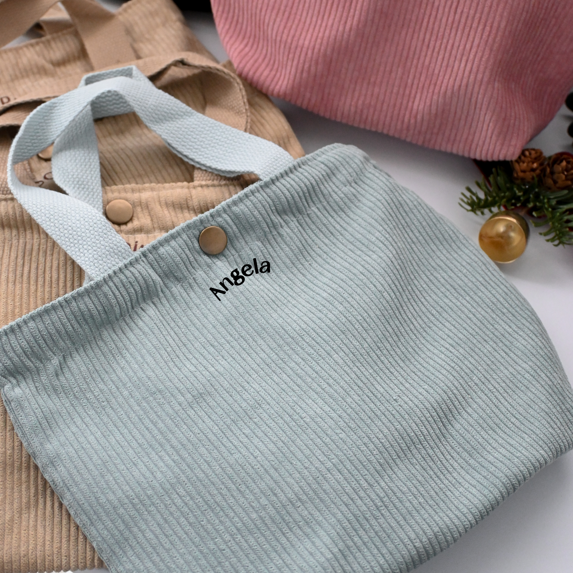 Personalised Corduroy Tote Bag - Christmas Special Singapore