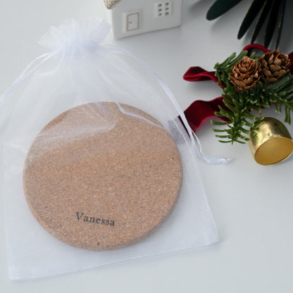 Personalised Cork Coaster - Christmas Special Singapore