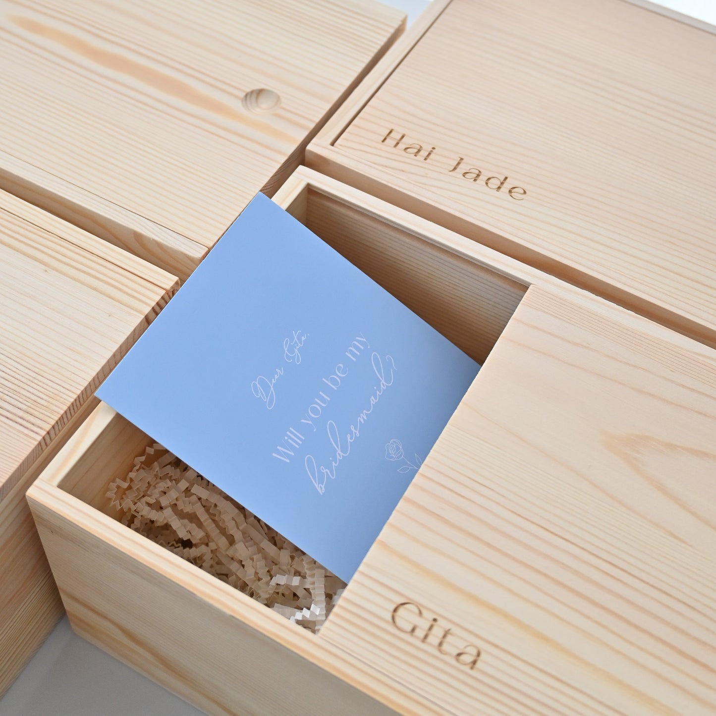 Personalised Sliding Wooden Box (Keepsake Box/Gift Box) Singapore