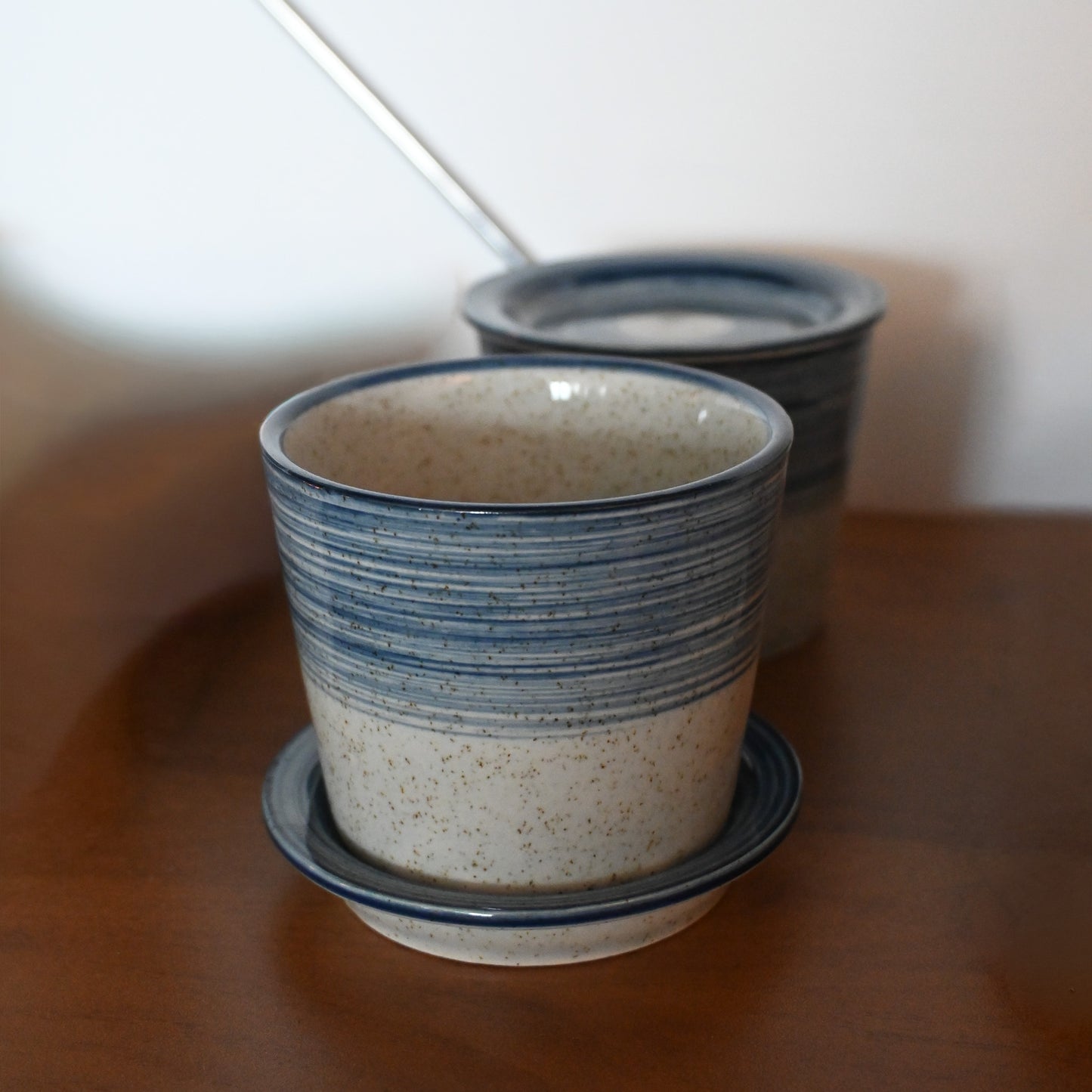 Blue Stripes Ceramic Cup