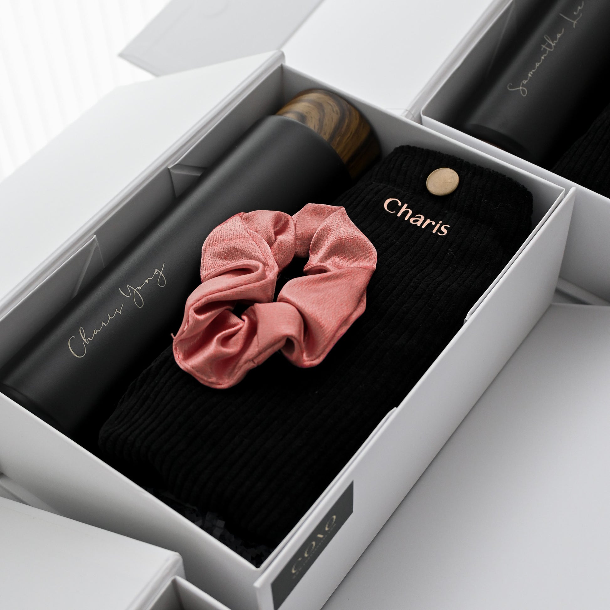 Personalised Bridesmaids Gift Set with bottle, bag and scrunchie Singapore