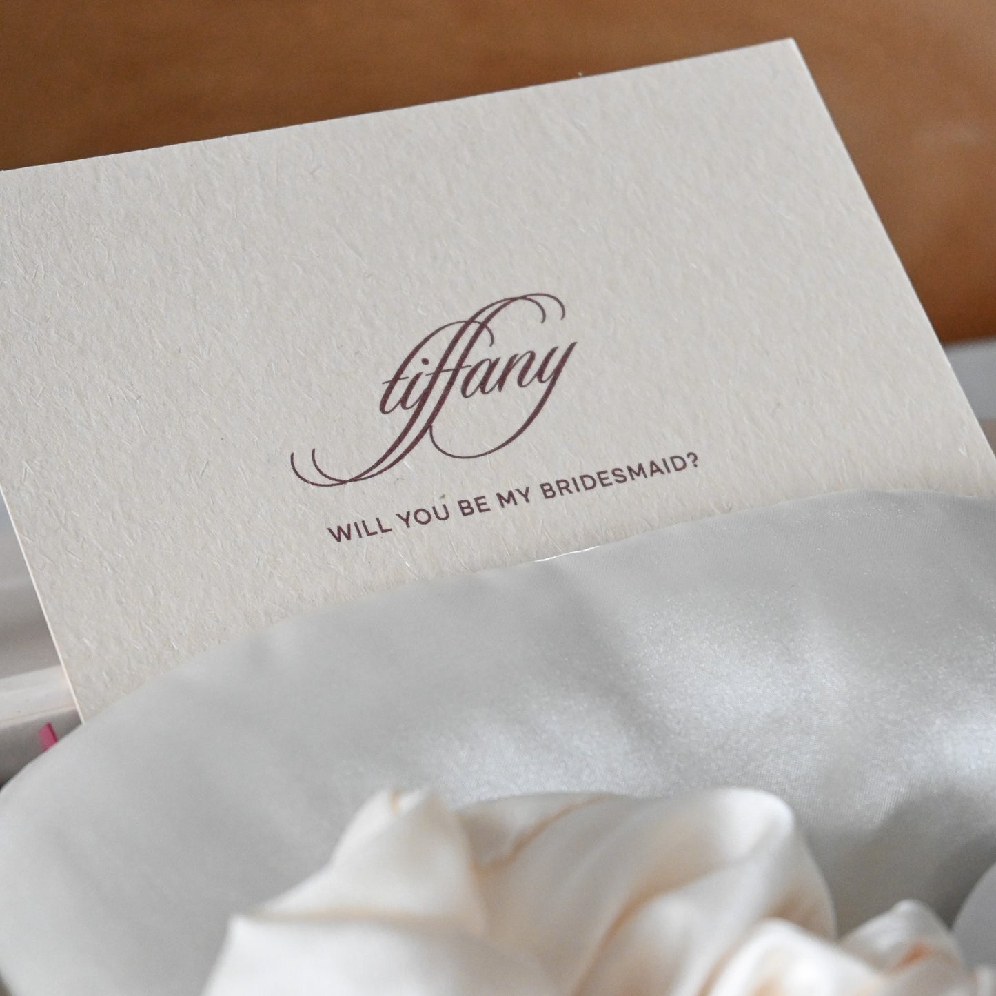 Personalised Bridesmaids Gift Set - The Cherished Beauty - Cream & Wine Red Colour Palette Singapore