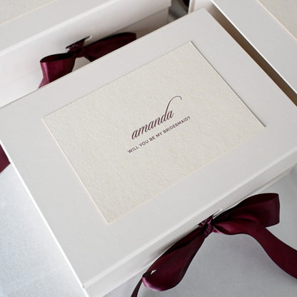 Personalised Bridesmaids Gift Set - The Cherished Beauty - Cream & Wine Red Colour Palette Singapore