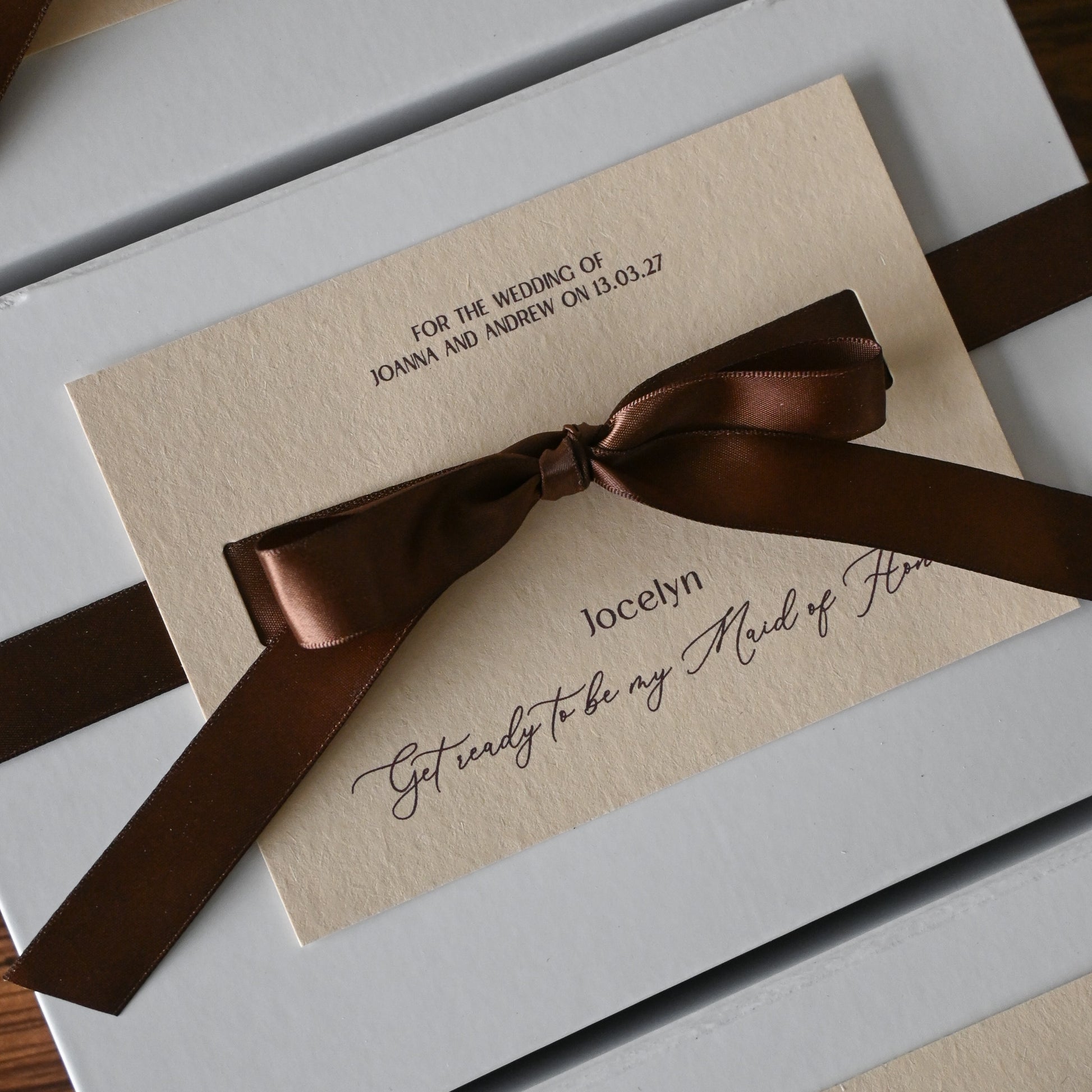 Personalised Ivory & Brown Gift Box Singapore