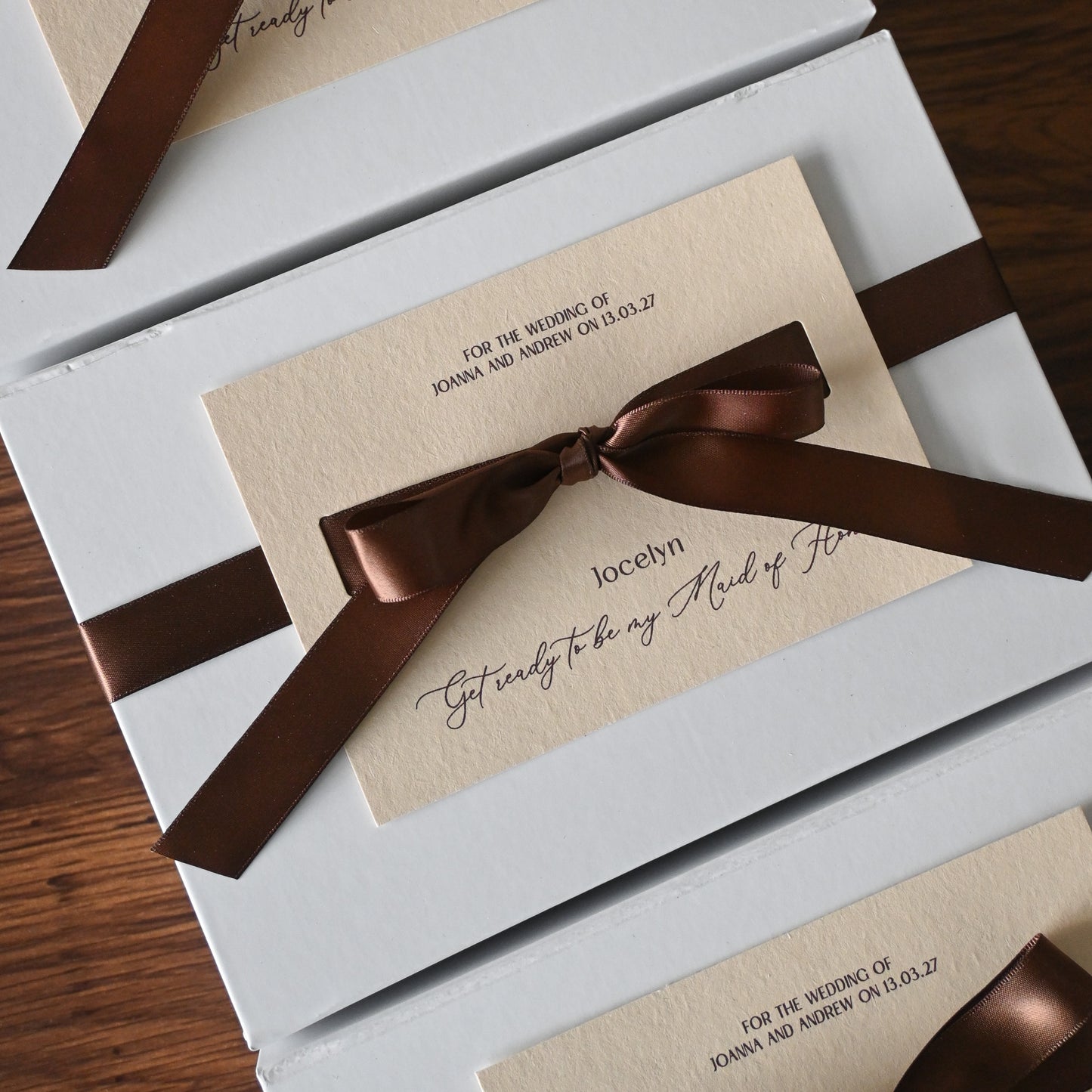 Personalised Ivory & Brown Gift Box Singapore