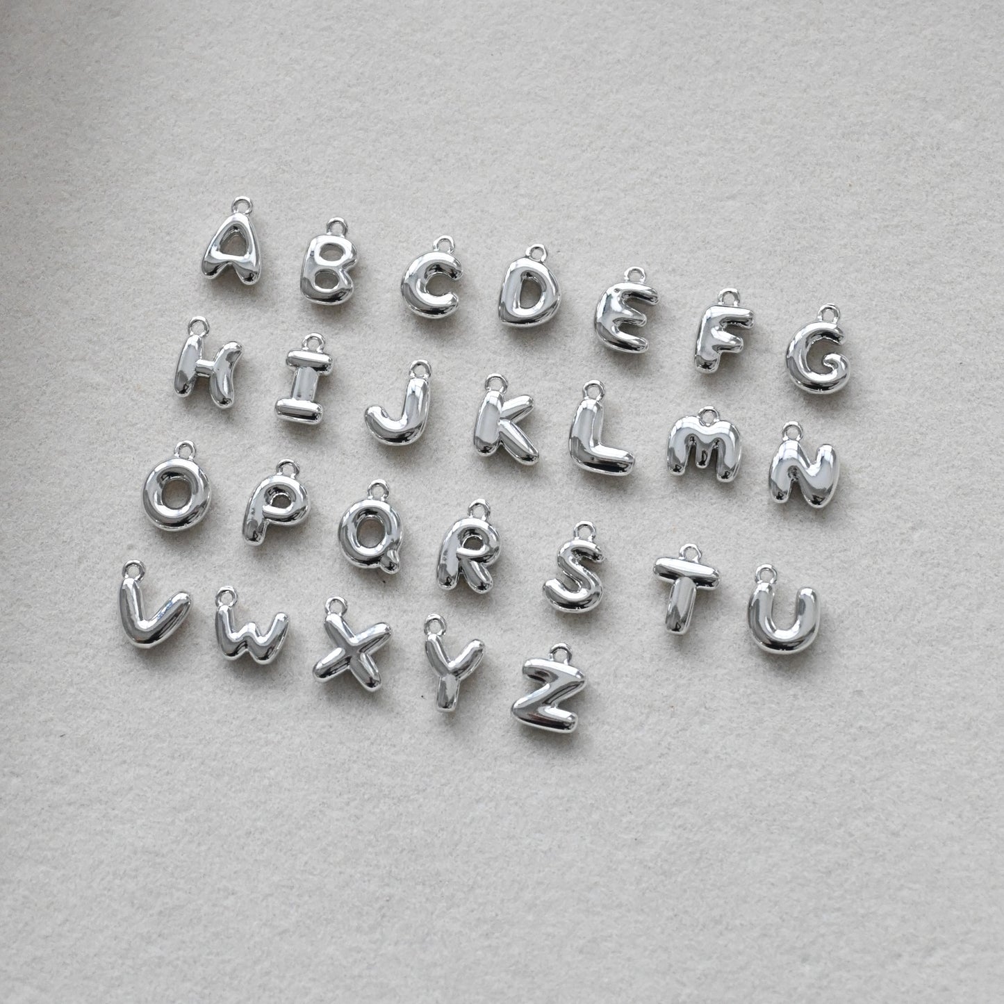 Bubble Letters Charm (Silver)