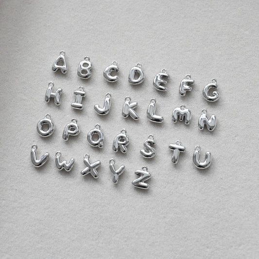 Bubble Letters Charm (Silver)