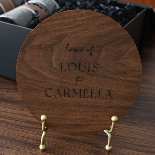 Personalised Walnut Wood Home Sign Singapore