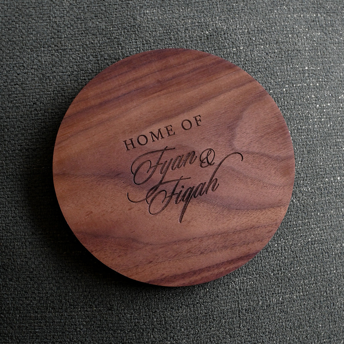 Personalised Walnut Wood Home Sign Singapore