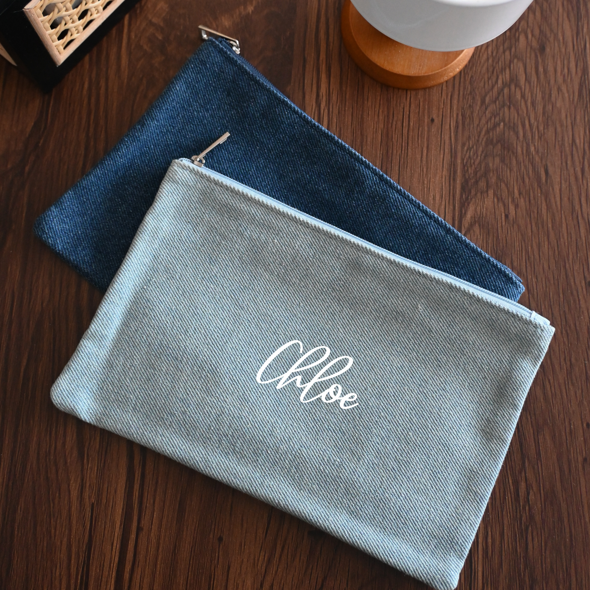 Personalised Pouch (Light/Dark Denim) Singapore
