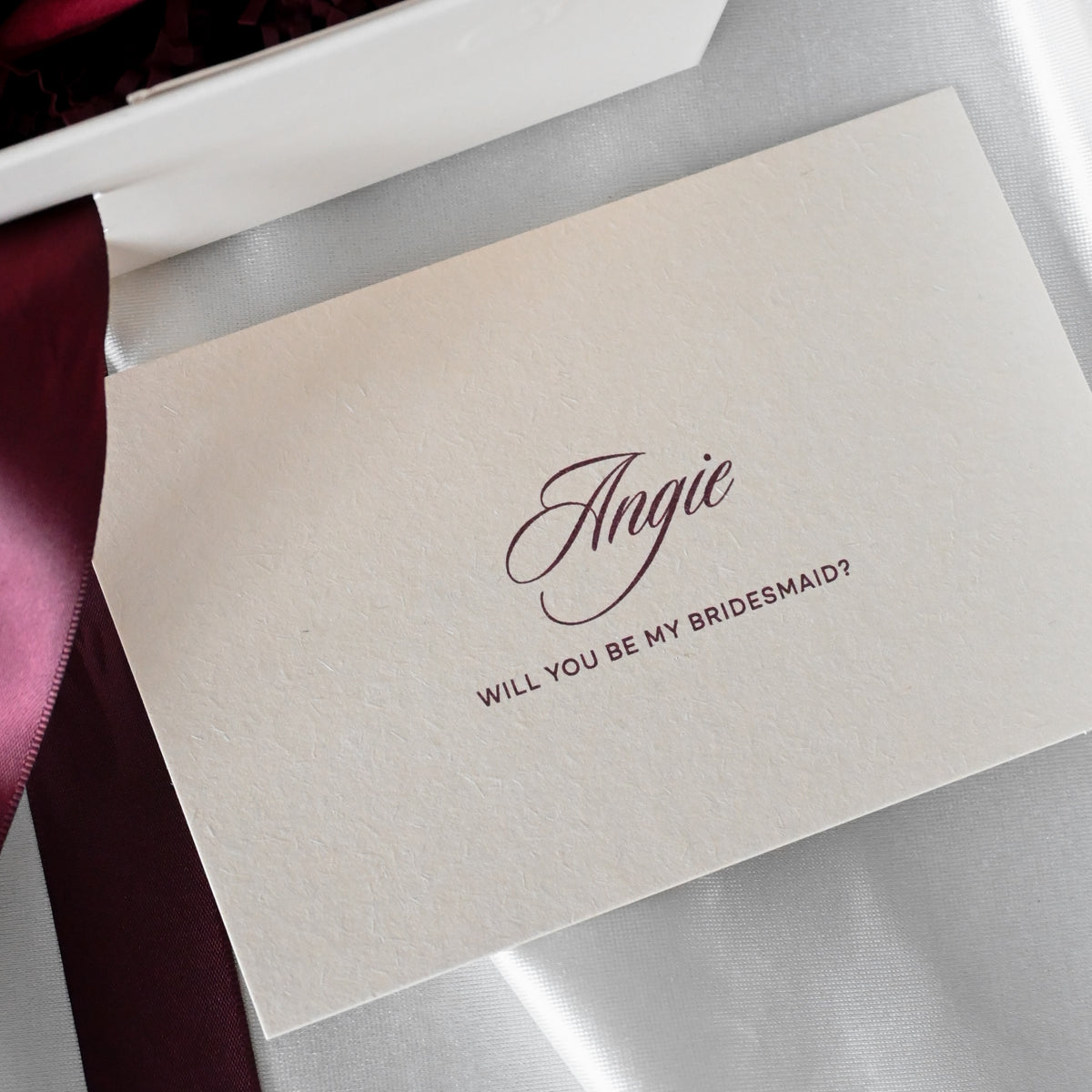 Personalised Burgundy & Cream Gift Box