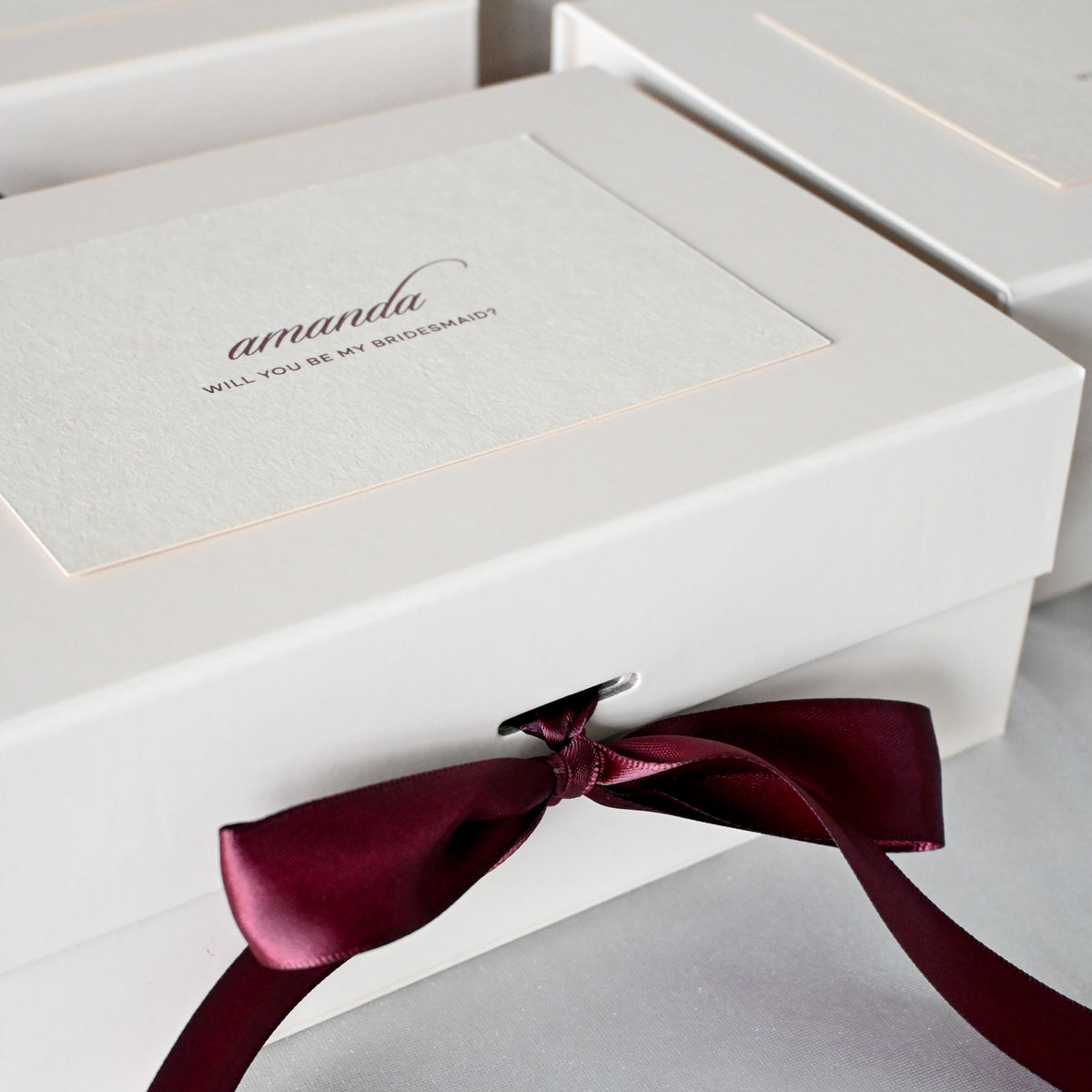 Personalised Burgundy & Cream Gift Box