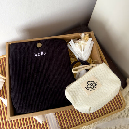 Personalised Mini Corduory Black Tote Bag Gift Set Singapore