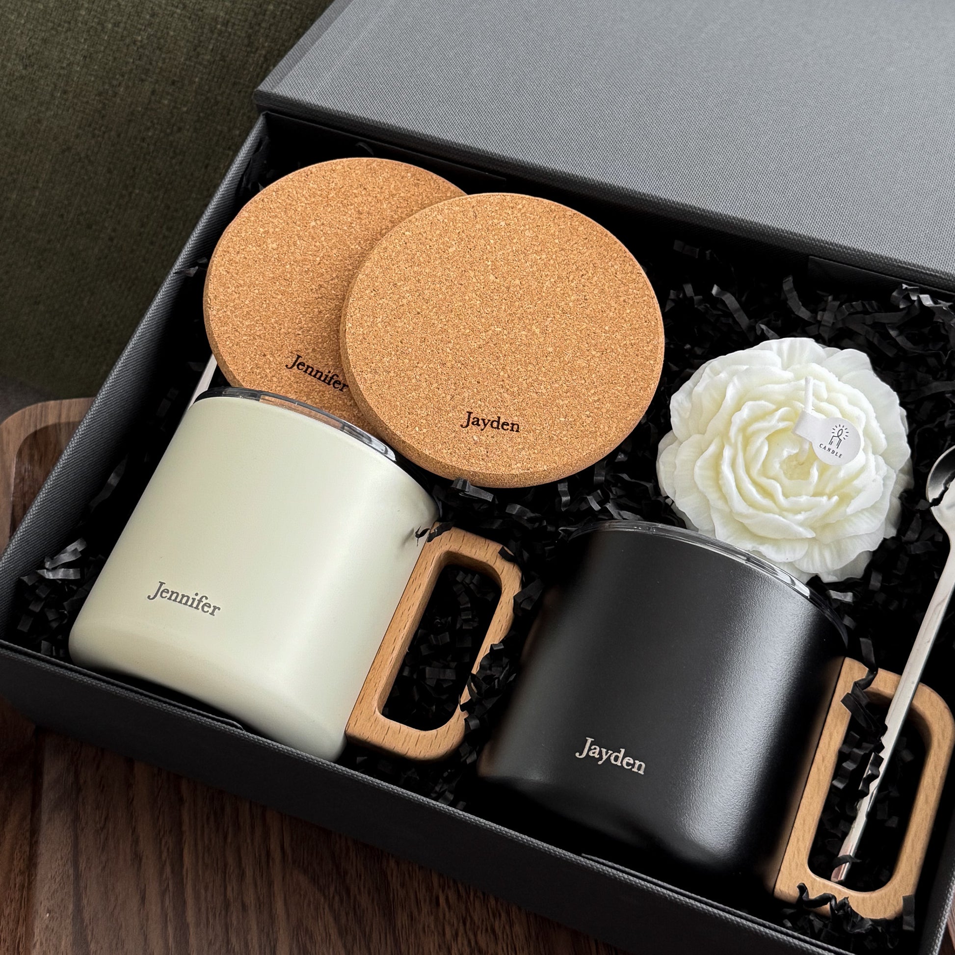 Personalised Housewarming/Wedding Couple Gift Set - The Perfect Pairing with Cork Coasters Singapore