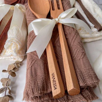 Wedding Favours / Door Gifts - Wooden Cutlery Set