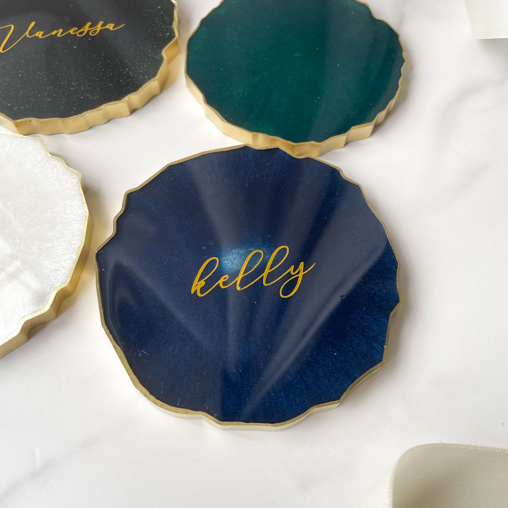 Personalised Resin Geode Wedding Place Cards