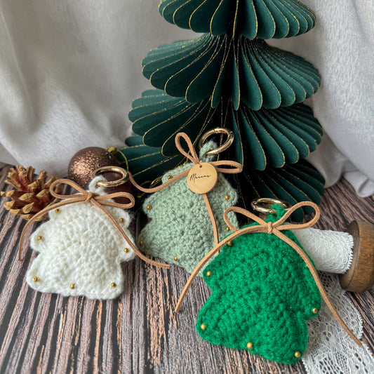 Customised Knitted Christmas Tree Keychain (3 Colours)