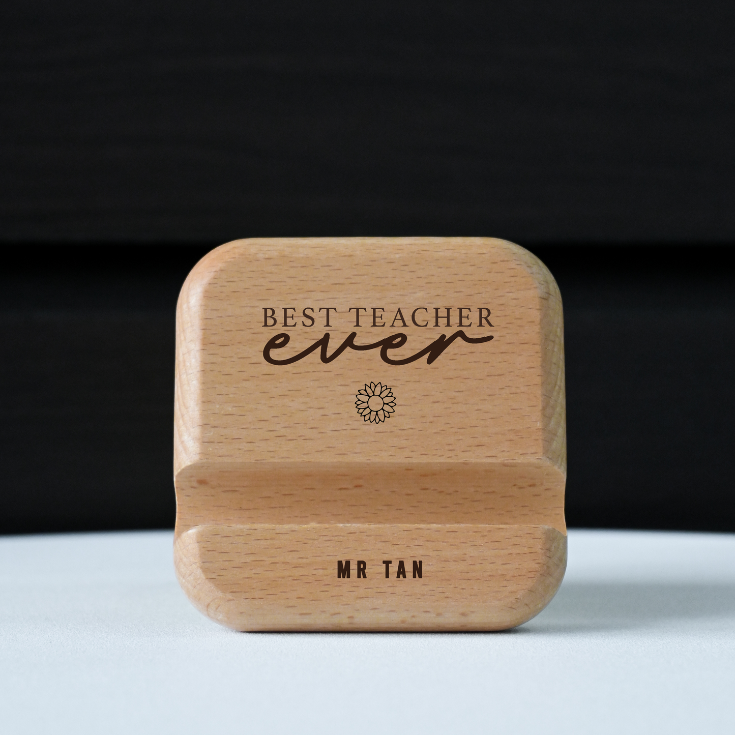 Personalised Teachers' Day Engraved Wooden Phone Stand