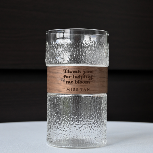 Personalised Engraved Wood Sleeve Frosted Cup - Teachers' Day Edition (Thank for helping me bloom) Singapore