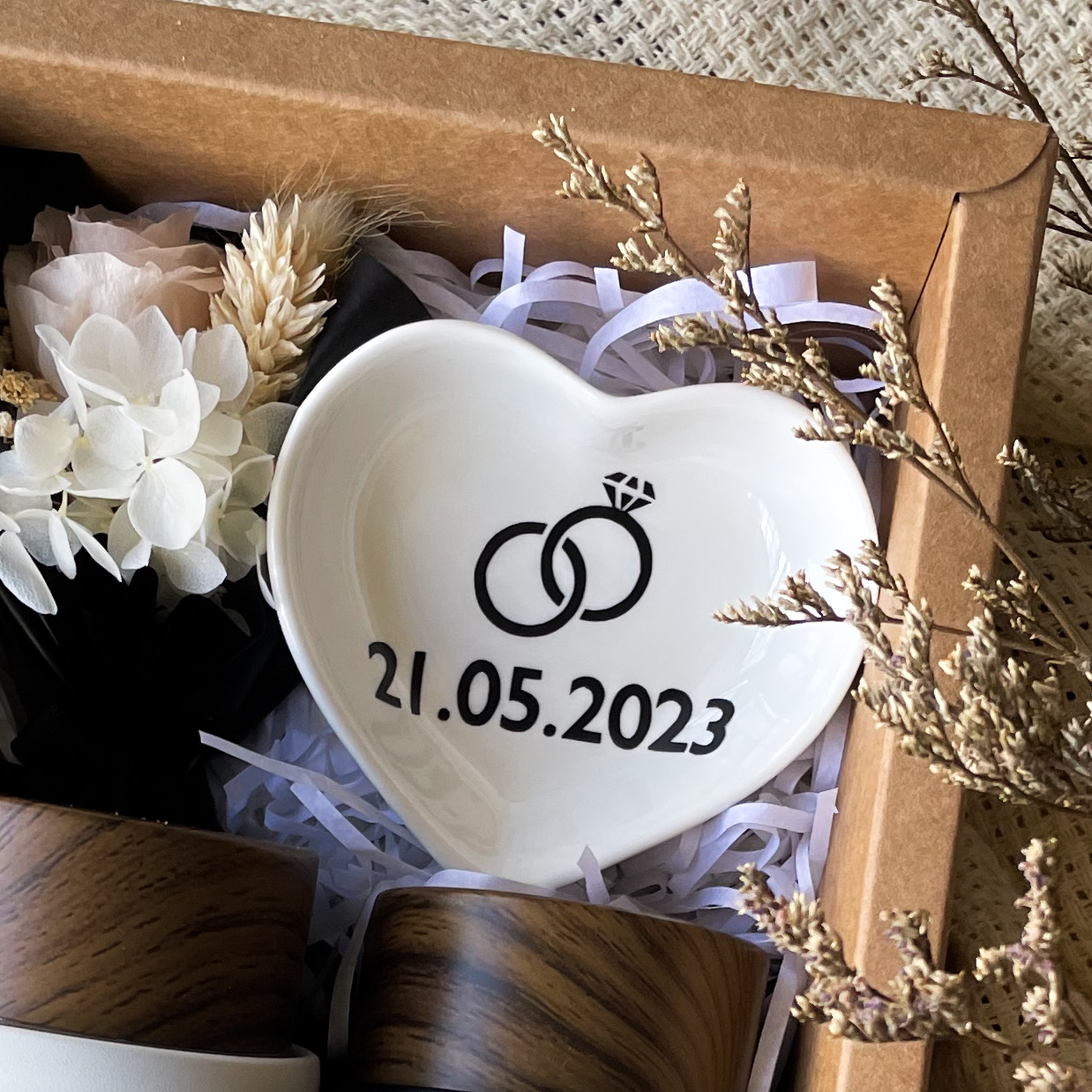 Personalised Wedding Cup Coaster Gift Set Singapore