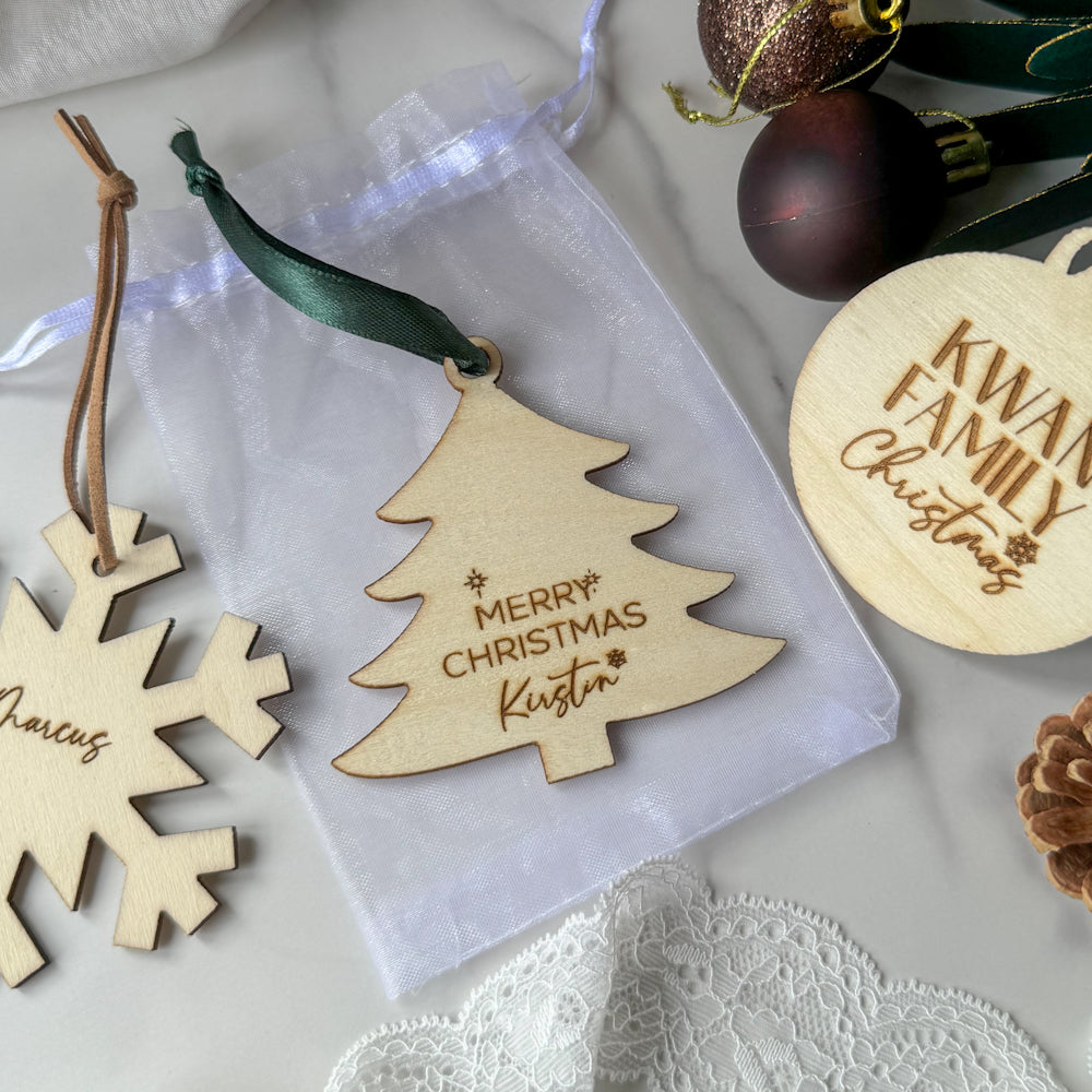 Customised Christmas Ornaments (Snowflake/Christmas Tree/Christmas Bubbles)