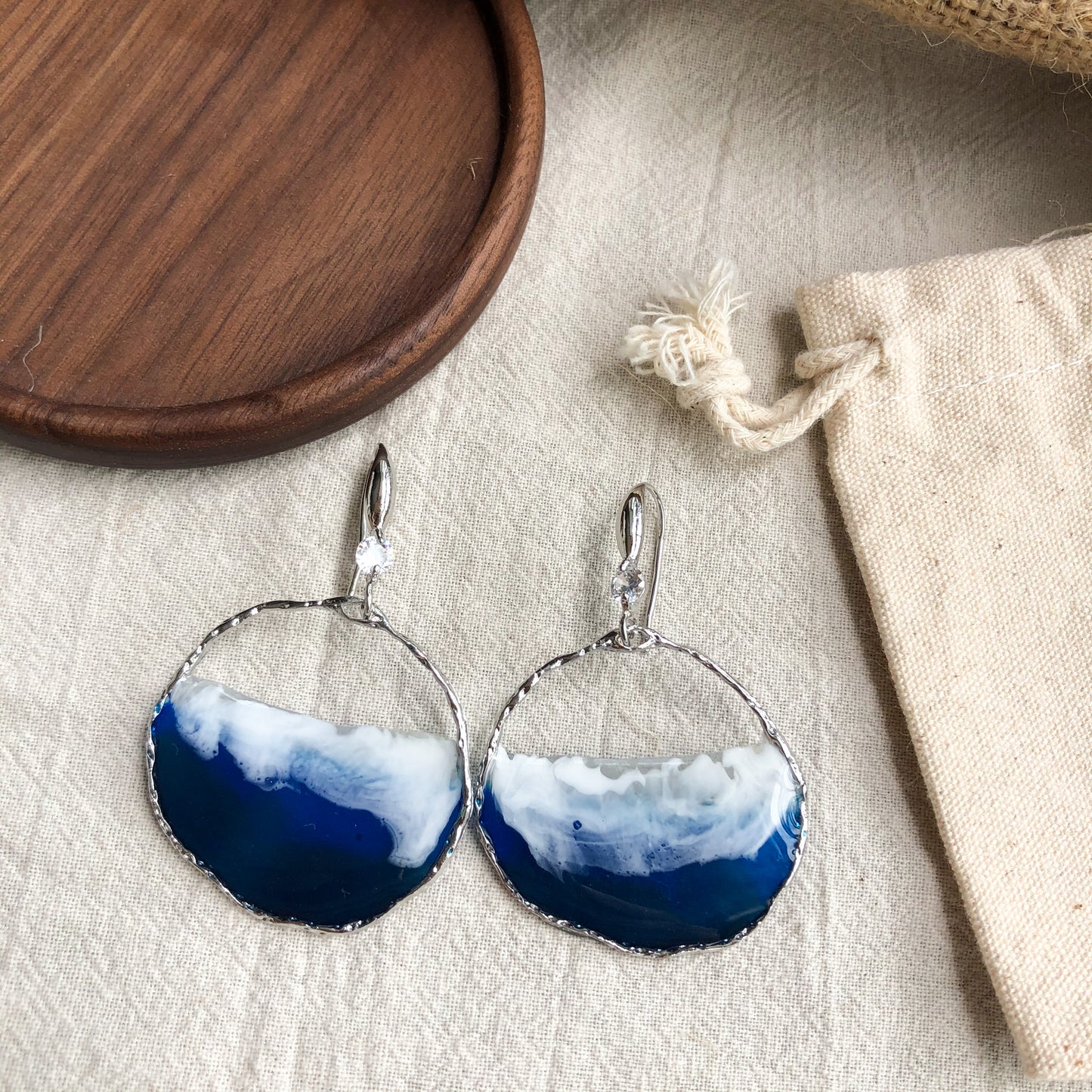 Mystic Blue #2 - Resin Earrings