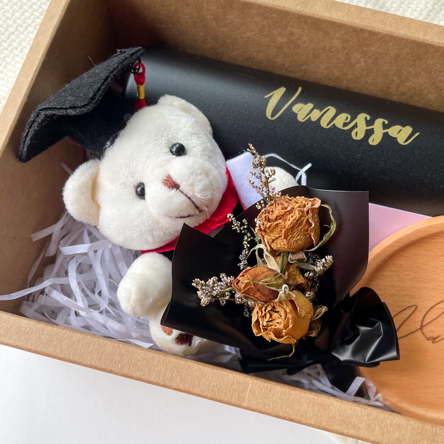 Personalised Graduation Gift Set Bottle Coaster Bear Singapore